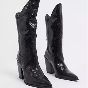 Black Cowboy Boots, NEVER worn. So cute!